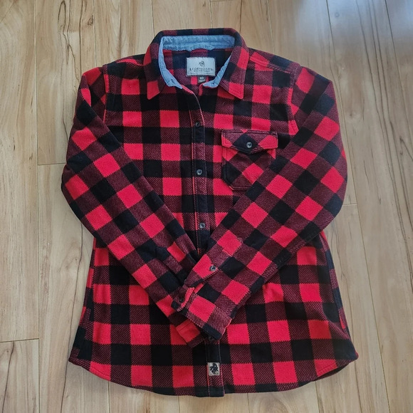 Legendary Whitetails Tops - Legendary Whitetails Red Black Checked Plaid Flannel Sirt Size Medium